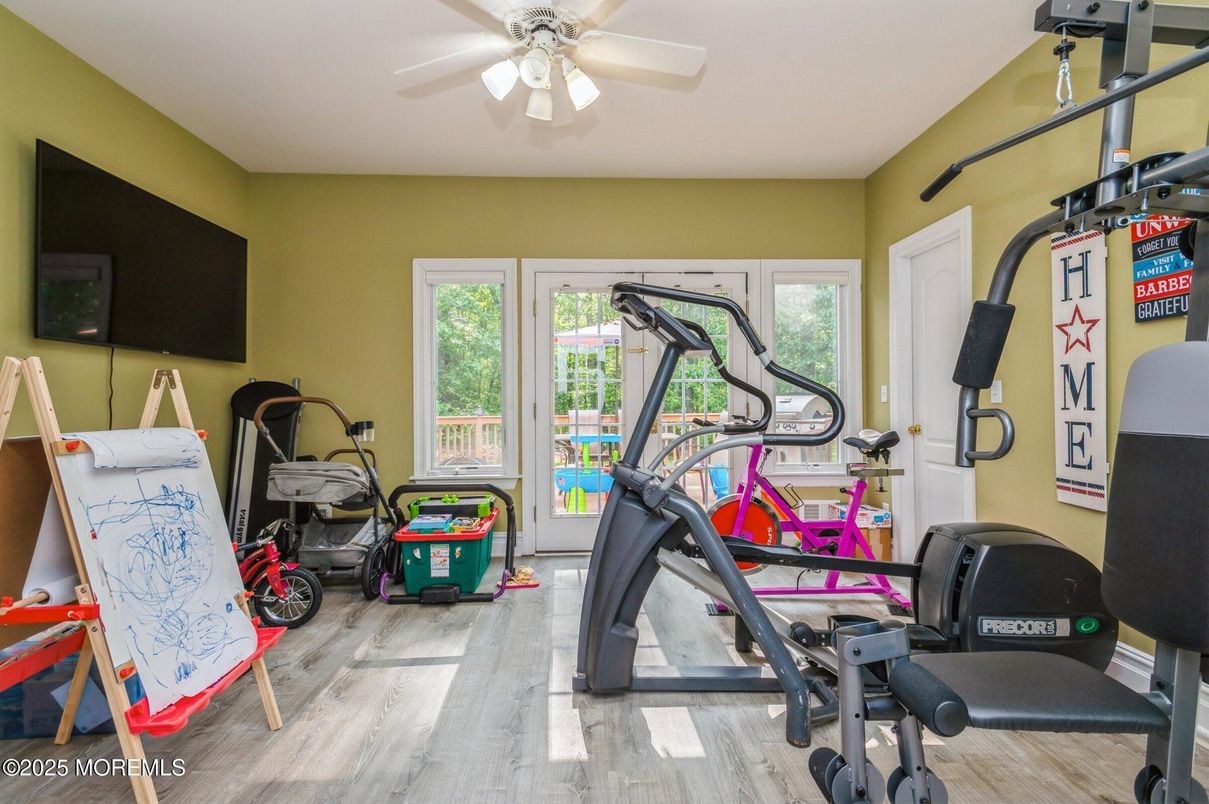 Fitness Equipment, Interior, Wood Texture Flooring