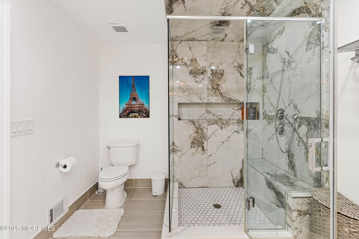 Bathroom, Glass Shower, Interior, Marble Walls