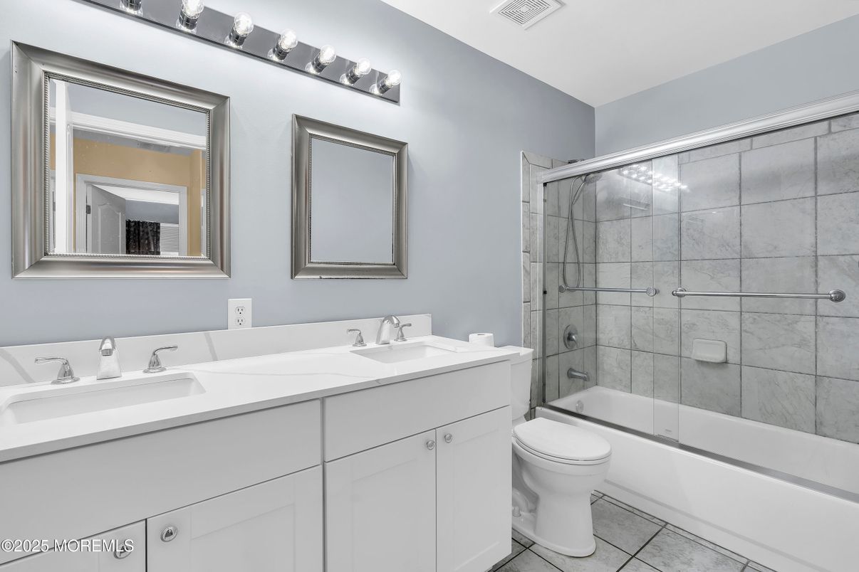 Bathroom, Dual Sink Vanities, Glass Shower, Interior