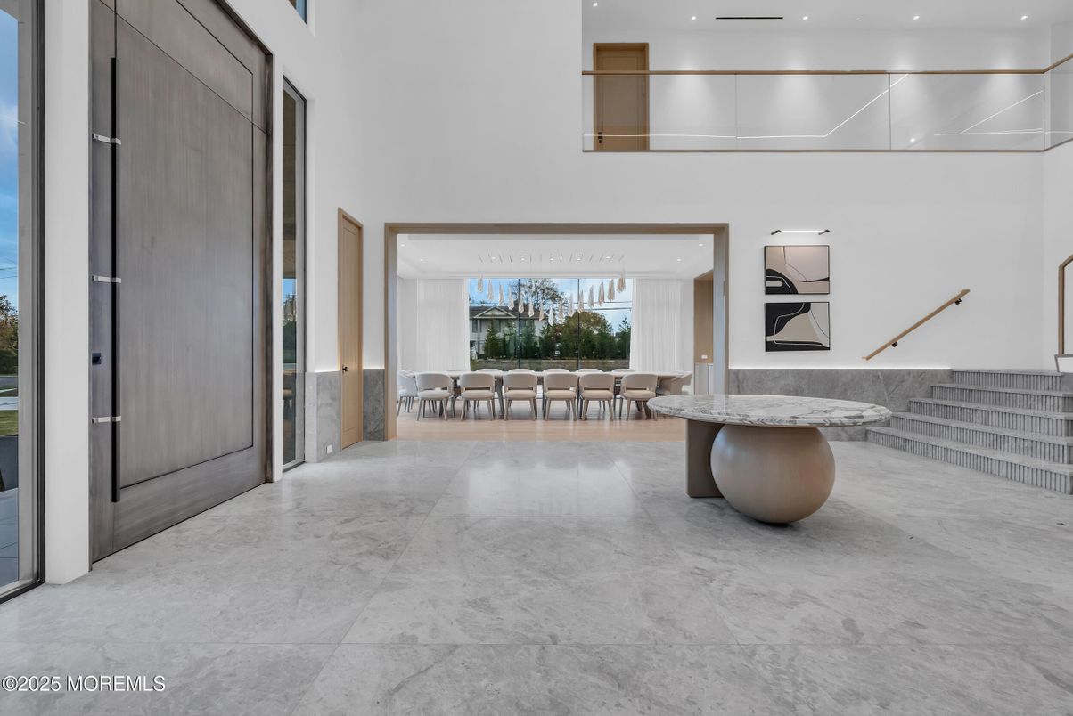 Dining room, Interior, Marble, Pendant Lights, Recessed Lighting