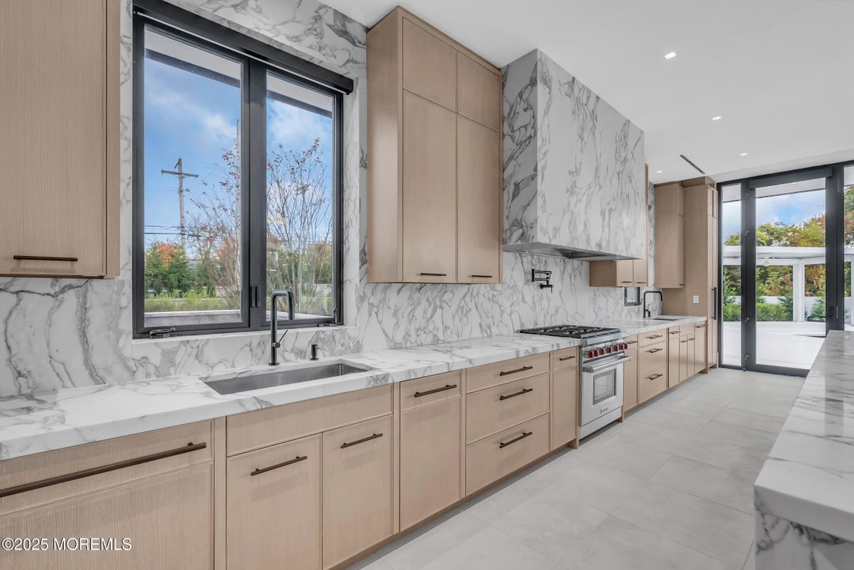 Interior, Kitchen, Marble Walls, Recessed Lighting