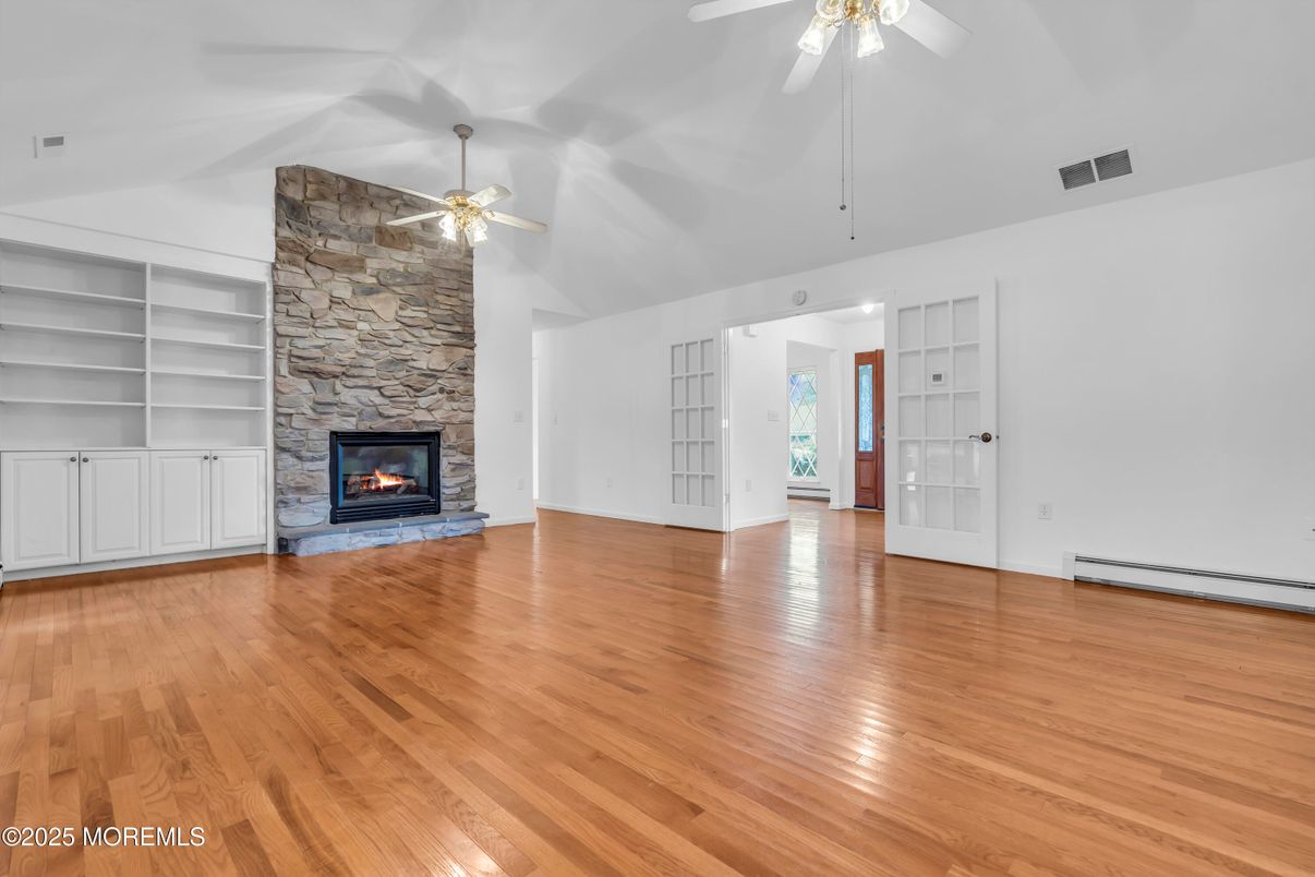 Empty room, Fireplace, Interior, Wood Texture Flooring