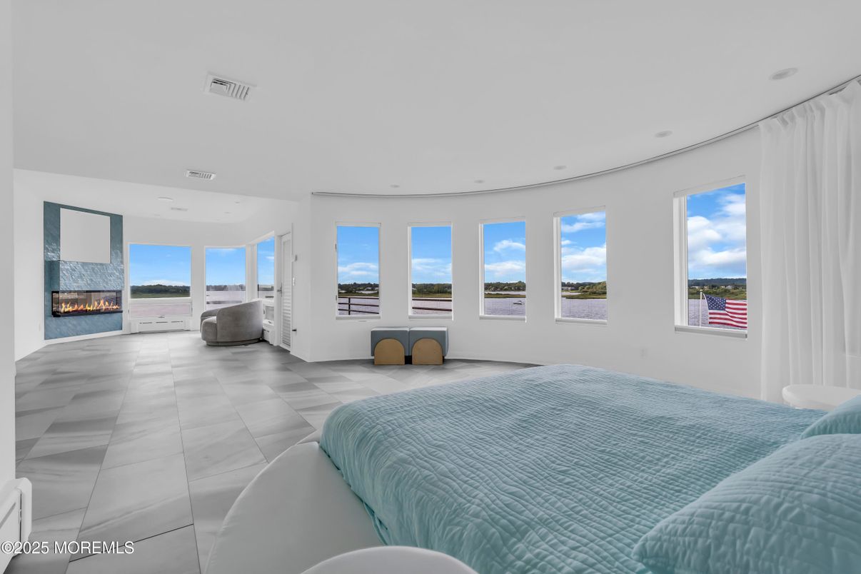 Bedroom, Fireplace, Interior, Water