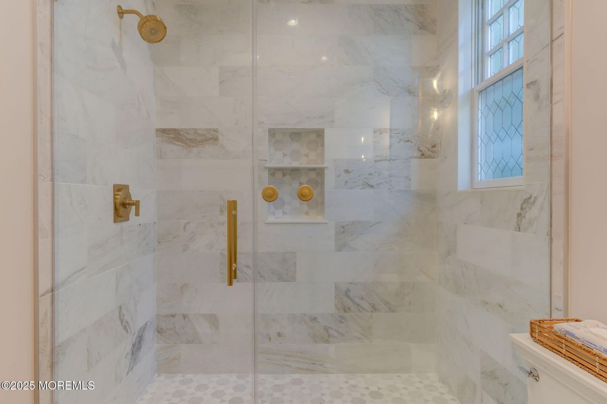 Bathroom, Glass Shower, Interior, Marble Walls