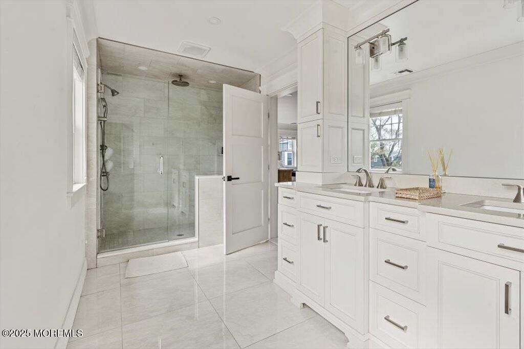 Bathroom, Dual Sink Vanities, Glass Shower, Interior