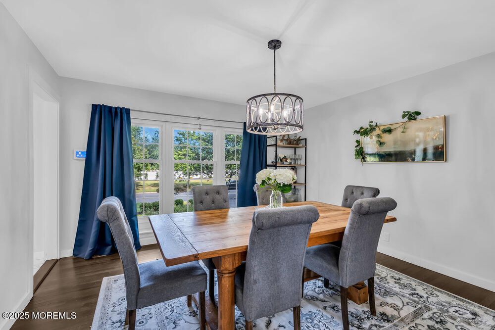 Chandelier, Dining room, Interior, Pendant Lights, Wood Texture Flooring