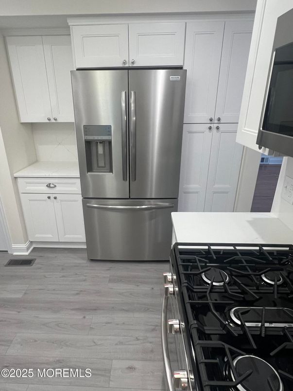 Interior, Kitchen, Stainless Steel Appliances, Wood Texture Flooring