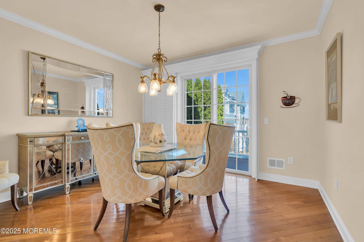 Chandelier, Dining room, Interior, Pendant Lights, Wood Texture Flooring
