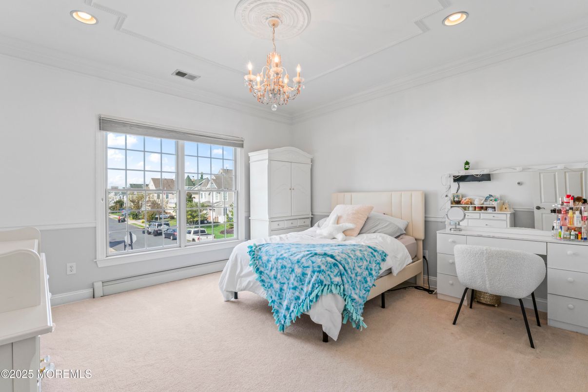 Bedroom, Chandelier, Home Office, Interior, Recessed Lighting