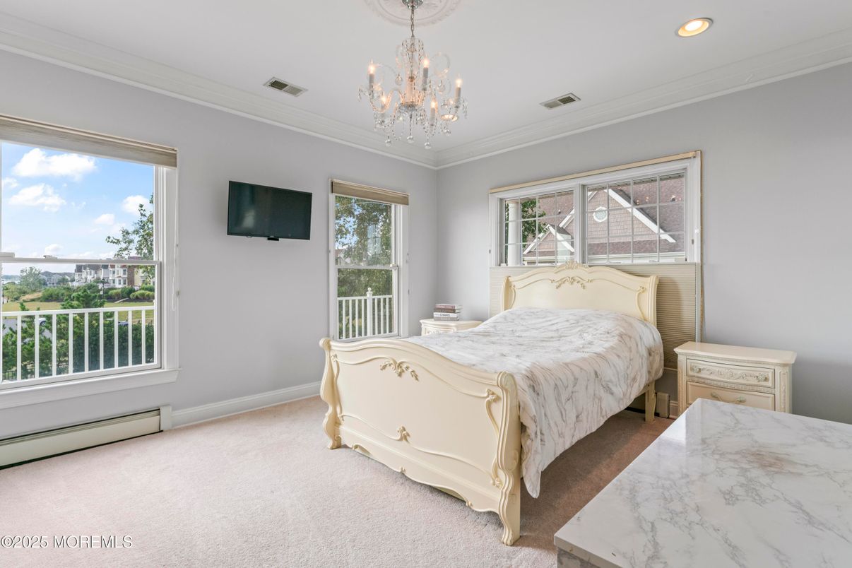 Bedroom, Chandelier, Interior, Recessed Lighting