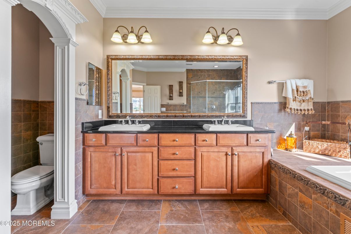 Bathroom, Dual Sink Vanities, Interior, Tile Countertops