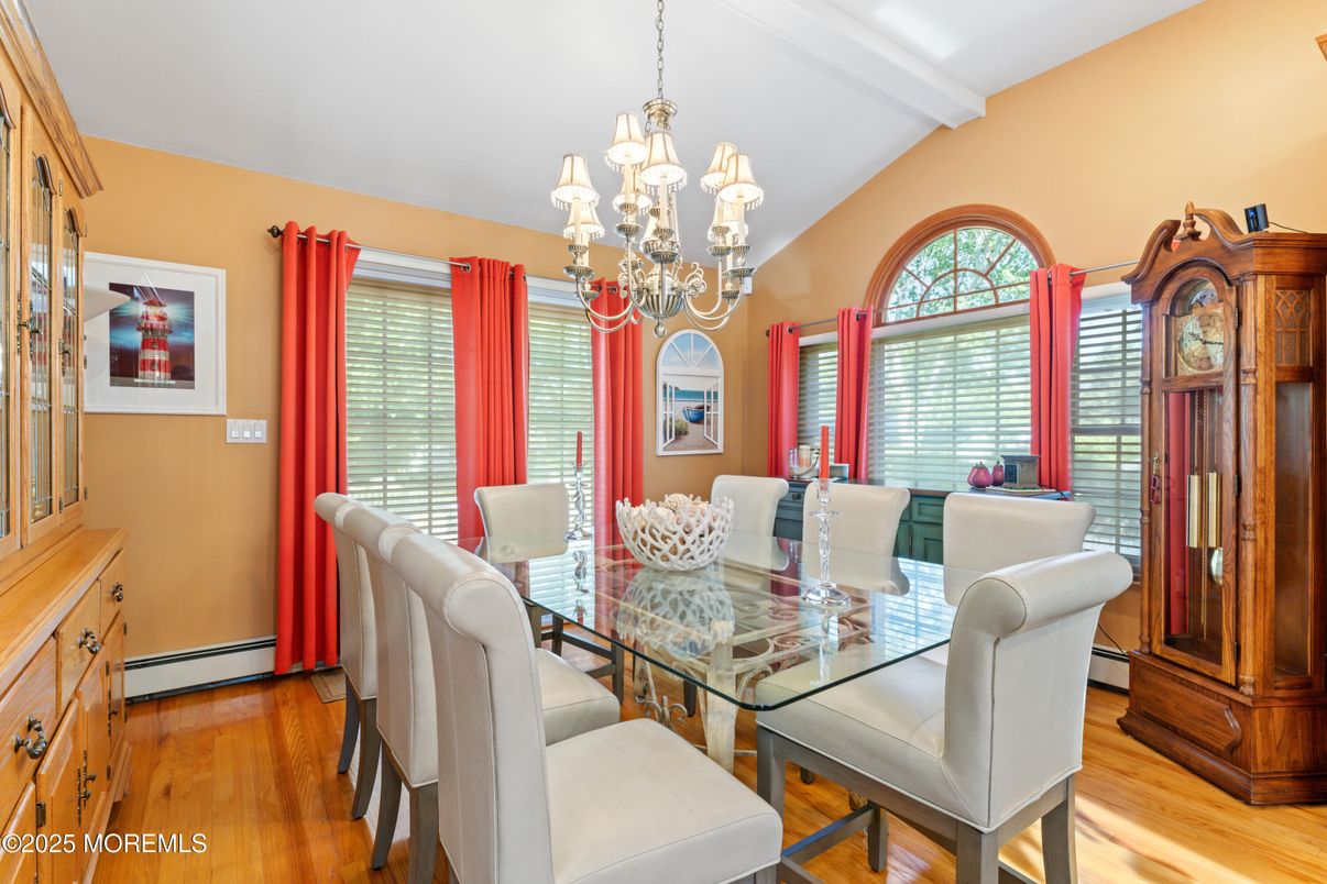 Chandelier, Dining room, Interior, Wood Texture Flooring