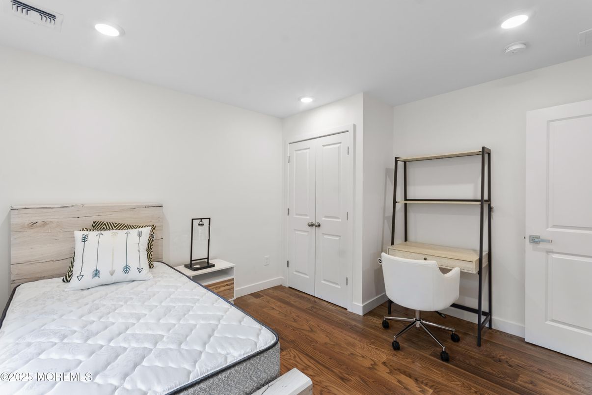 Bedroom, Home Office, Interior, Recessed Lighting, Wood Texture Flooring