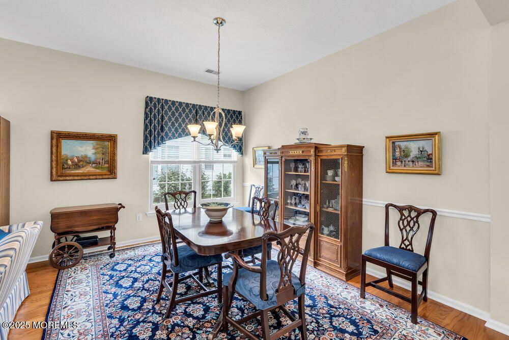 Chandelier, Dining room, Interior, Wood Texture Flooring