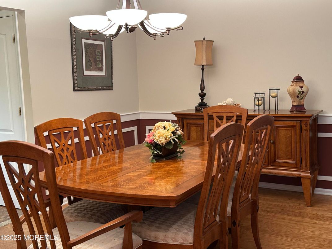 Chandelier, Dining room, Interior, Wood Texture Flooring