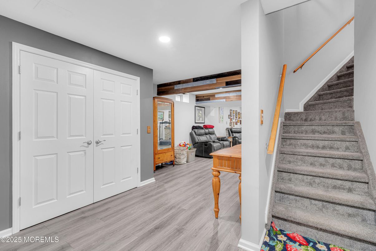 Interior, Recessed Lighting, Wooden Beams, Wood Texture Flooring