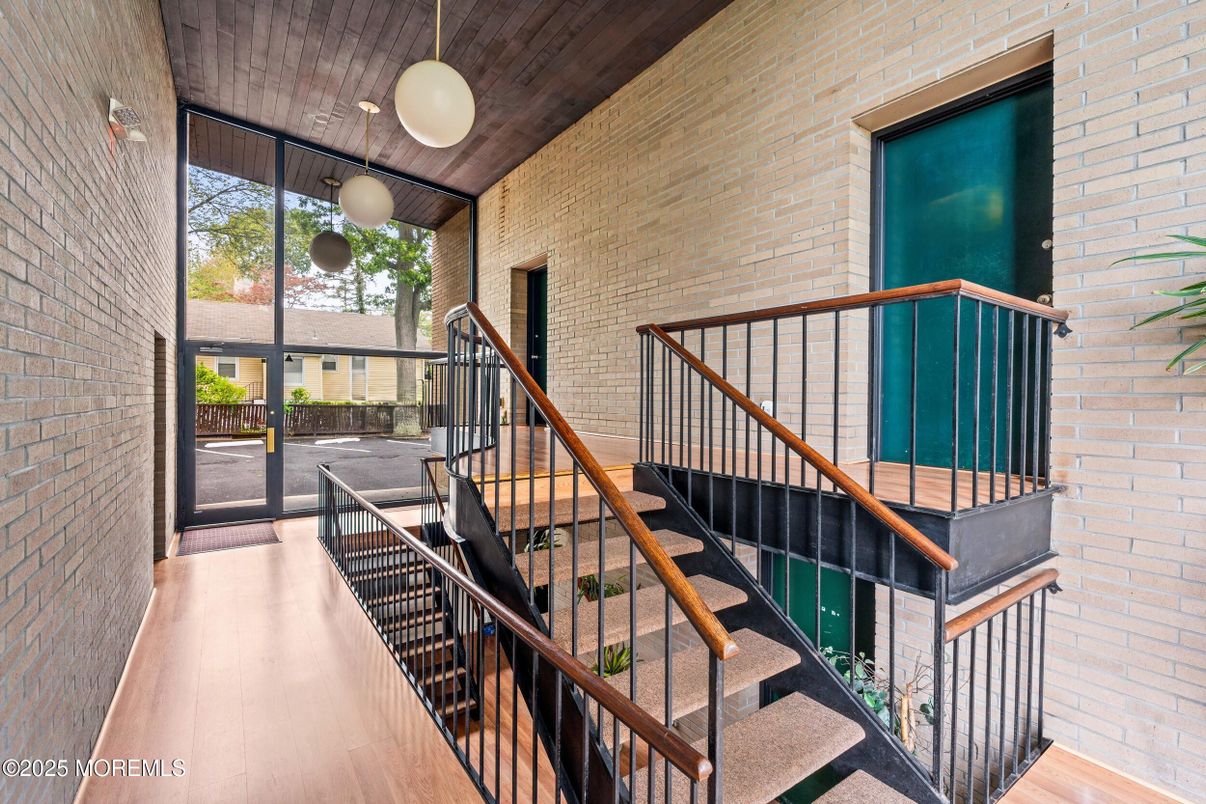 Interior, Pendant Lights, Stone Walls, Wooden Ceilings, Wood Texture Flooring