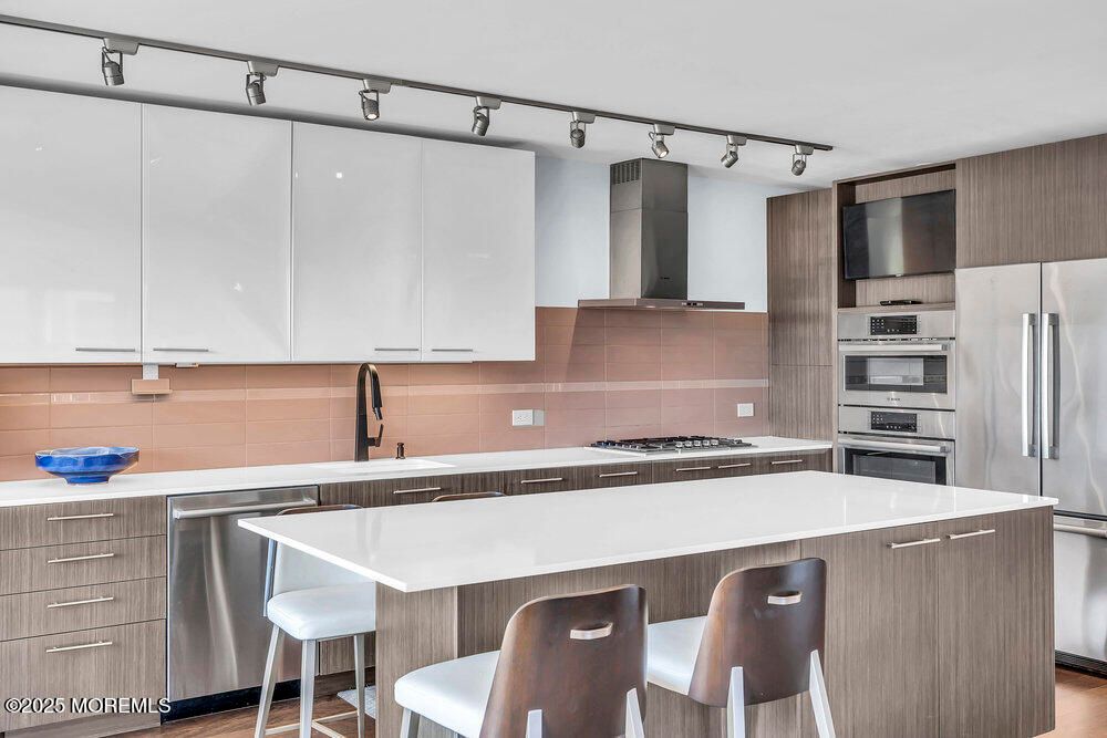 Interior, Kitchen, Stainless Steel Appliances, Wood Texture Flooring