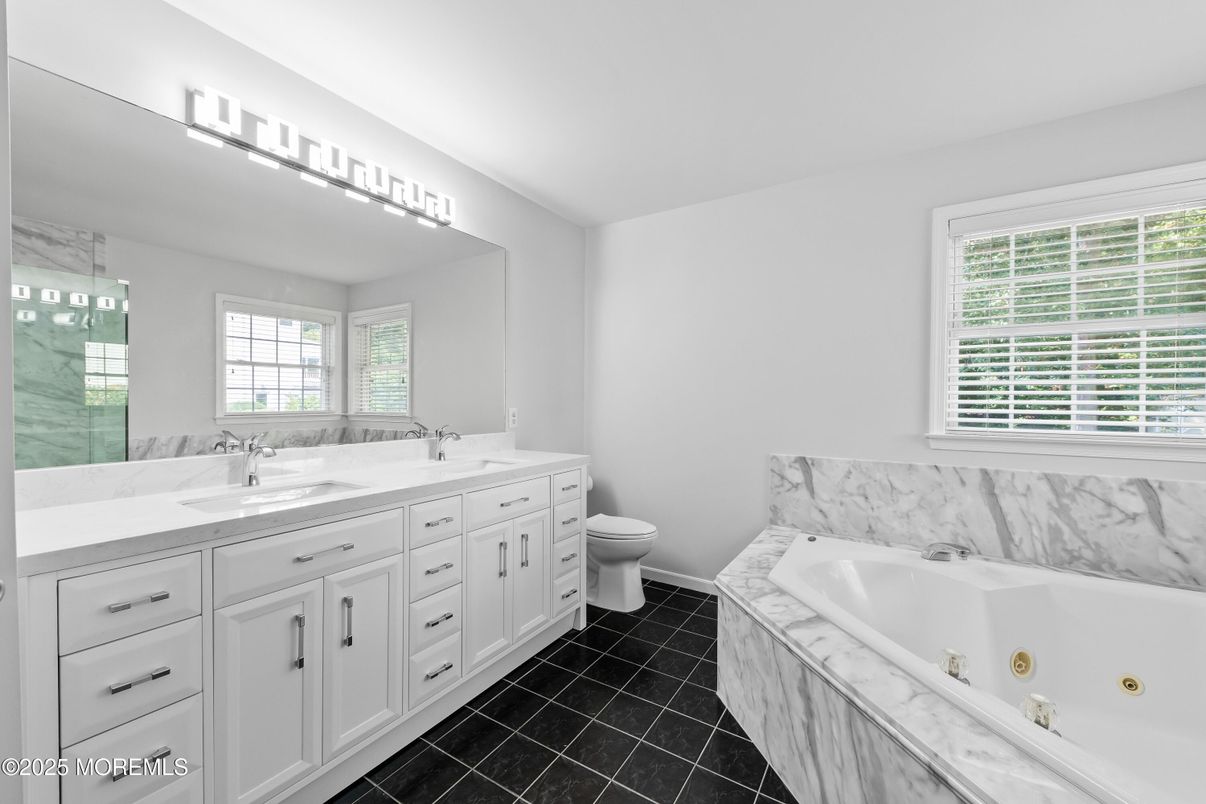Bathroom, Dual Sink Vanities, Interior, Marble Walls