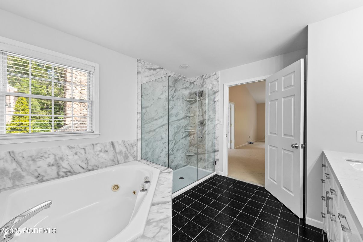 Bathroom, Glass Shower, Interior, Marble Walls