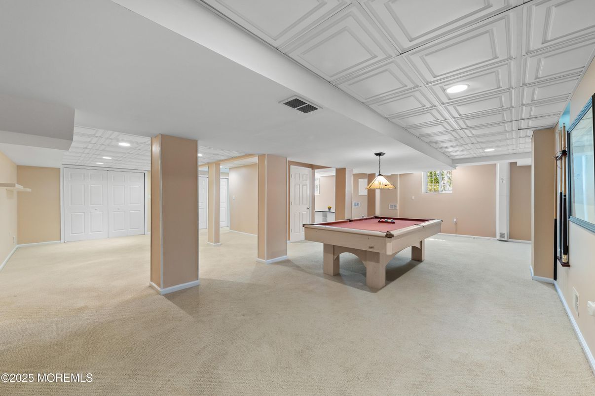 Billiard Table, Game Room, Interior, Pendant Lights, Recessed Lighting