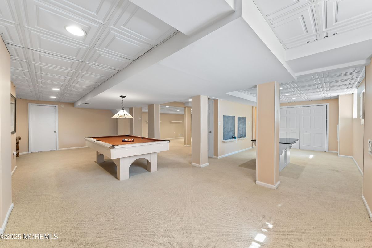 Billiard Table, Game Room, Interior, Pendant Lights, Recessed Lighting