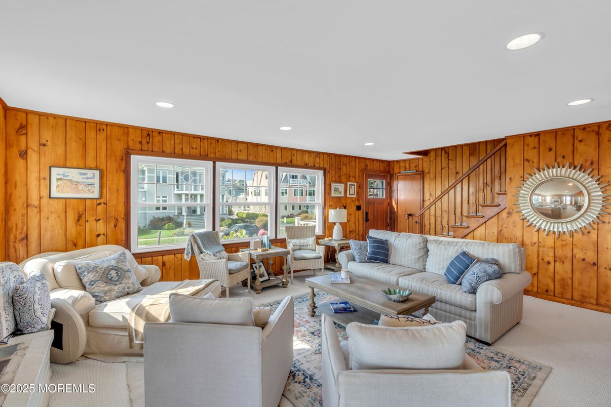 Interior, Living room, Recessed Lighting, Wooden Walls