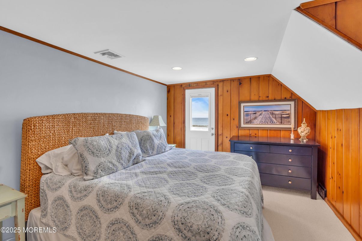 Bedroom, Interior, Recessed Lighting, Wooden Walls