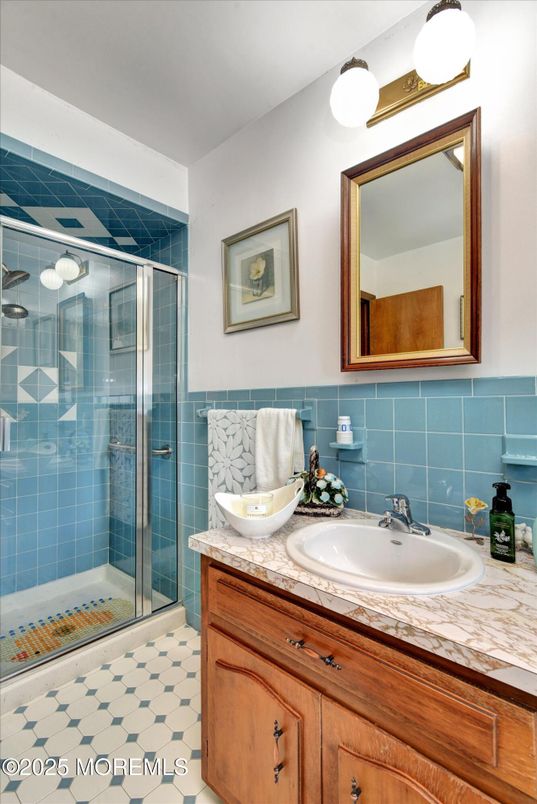 Bathroom, Glass Shower, Interior, Tile Countertops