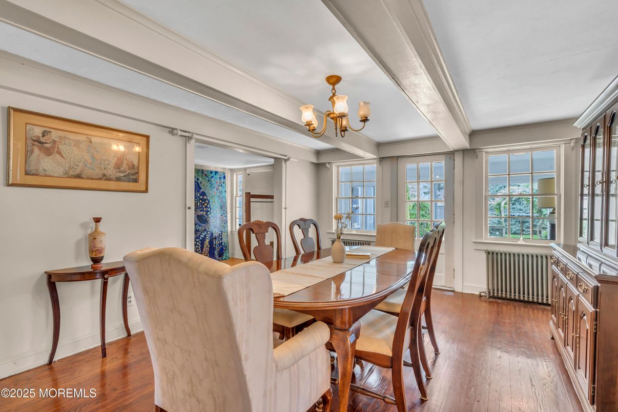 Chandelier, Dining room, Interior, Wood Texture Flooring