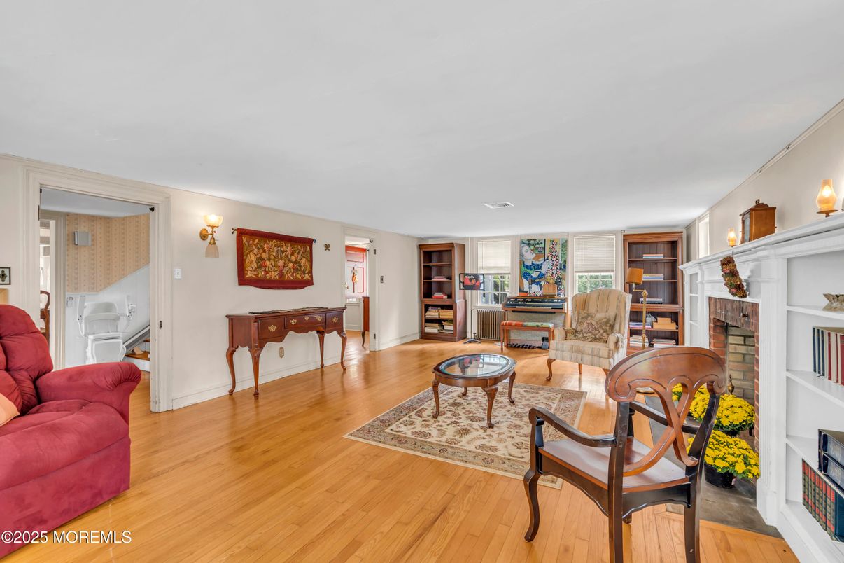 Fireplace, Interior, Living room, Piano, Wood Texture Flooring