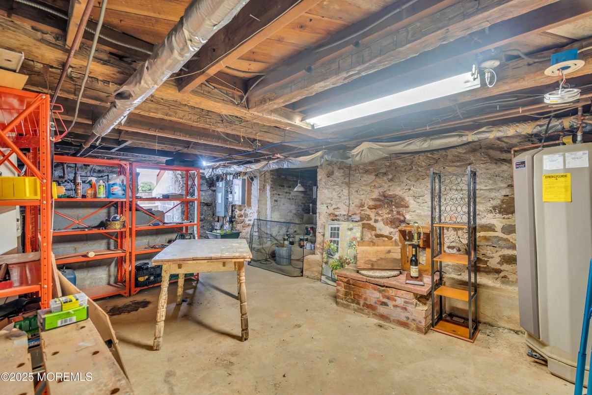Interior, Stone Walls, Wooden Beams