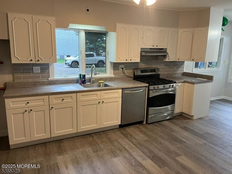 Interior, Kitchen, Stainless Steel Appliances, Wood Texture Flooring