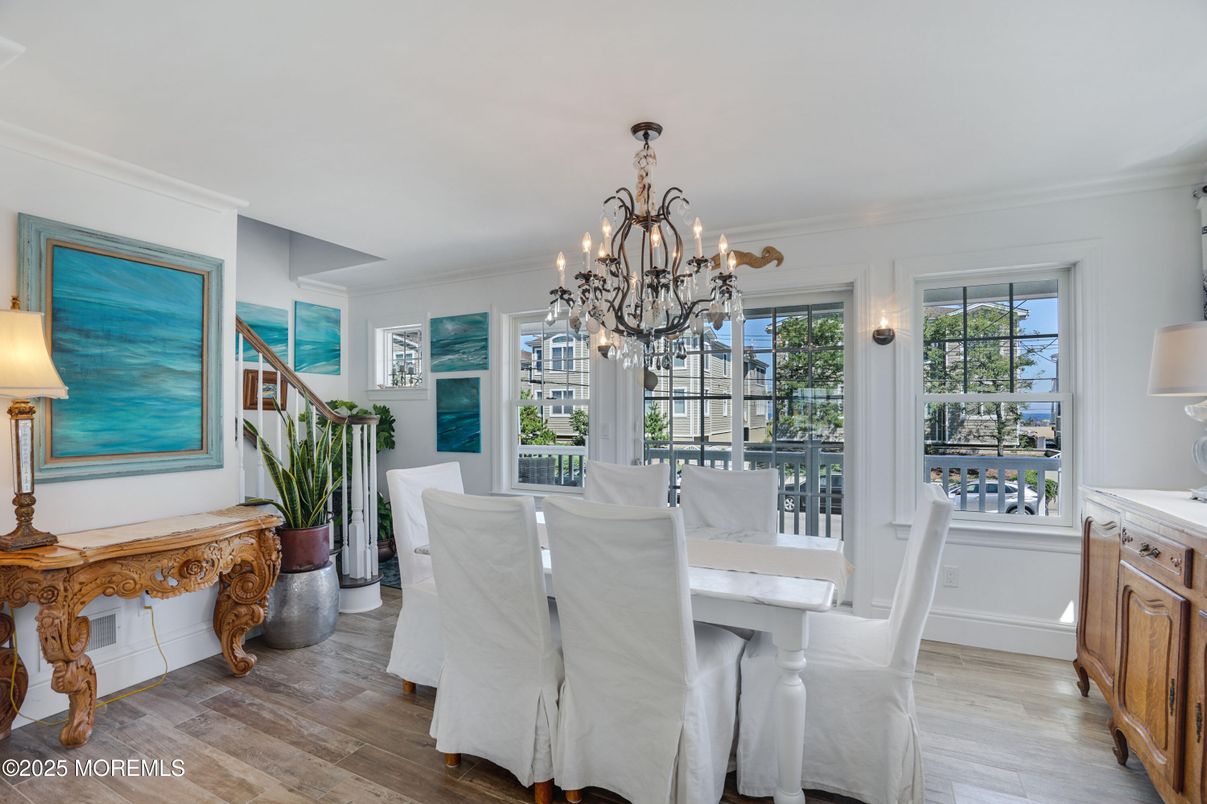 Chandelier, Dining room, Interior, Wood Texture Flooring