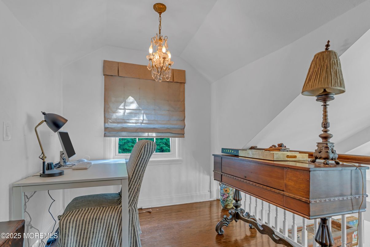 Chandelier, Home Office, Interior, Wood Texture Flooring