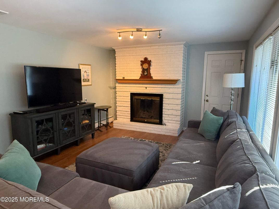 Fireplace, Interior, Living room, Stone Walls, Wood Texture Flooring