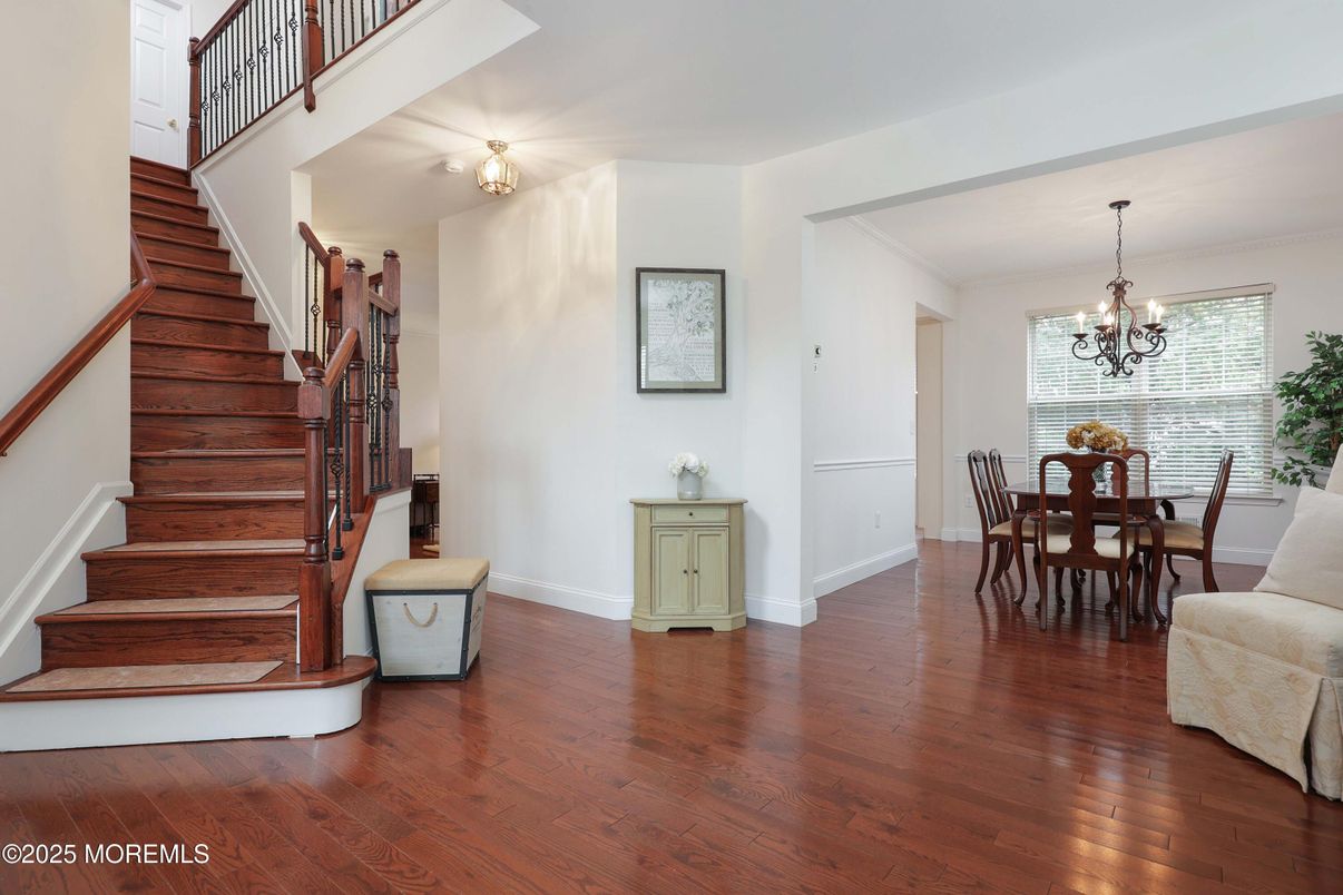 Chandelier, Dining room, Interior, Wood Texture Flooring