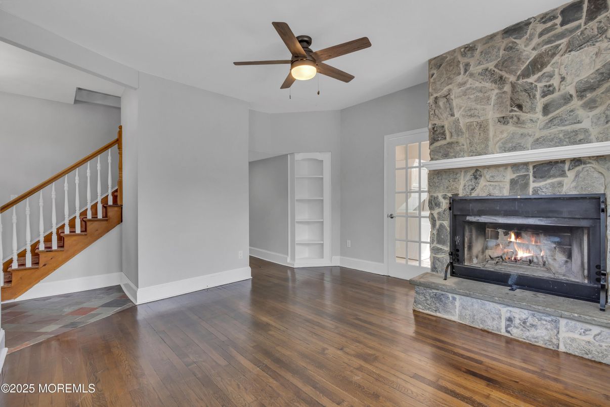 Fireplace, Interior, Wood Texture Flooring