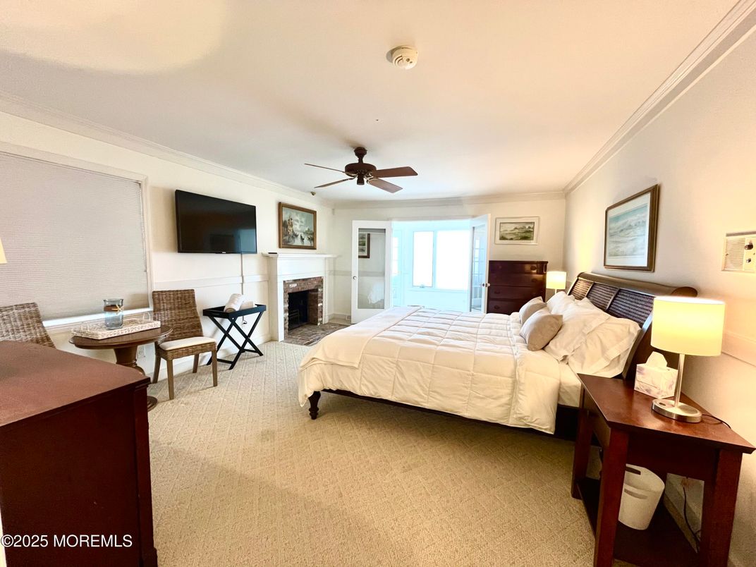 Bedroom, Fireplace, Interior