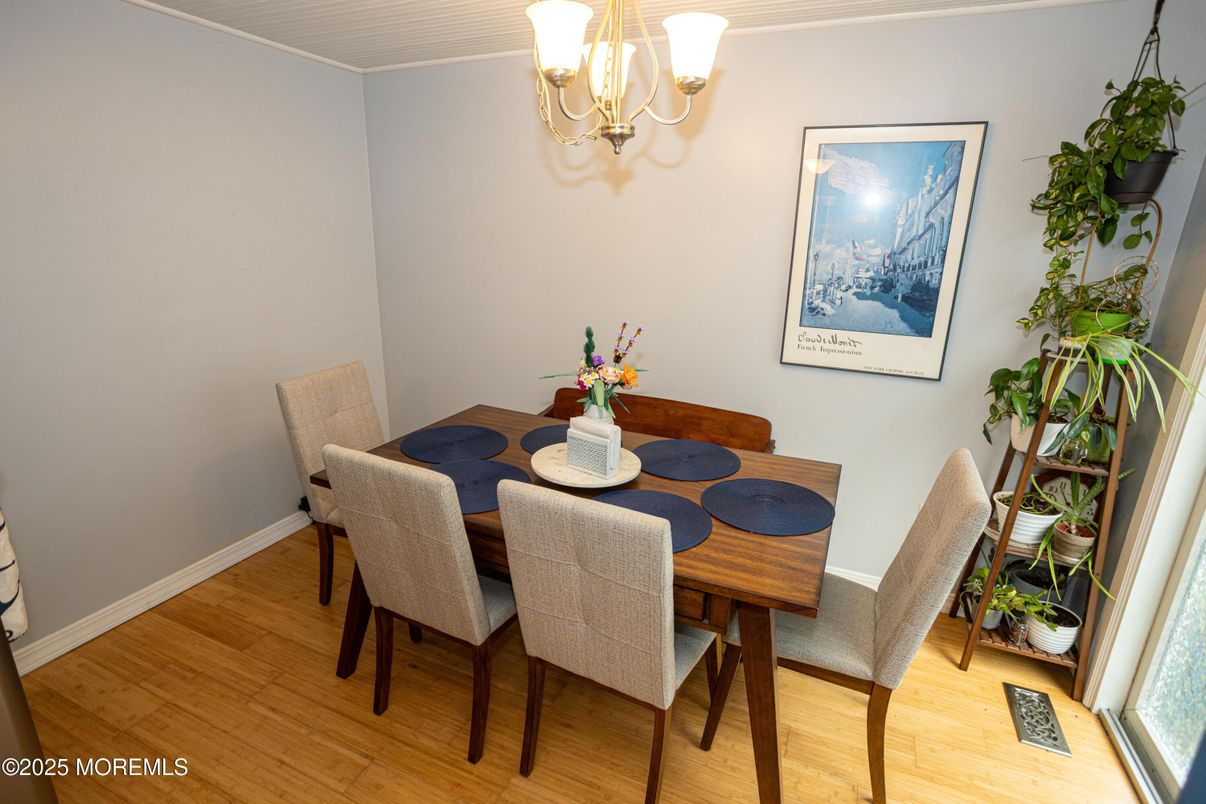 Chandelier, Dining room, Interior, Wood Texture Flooring