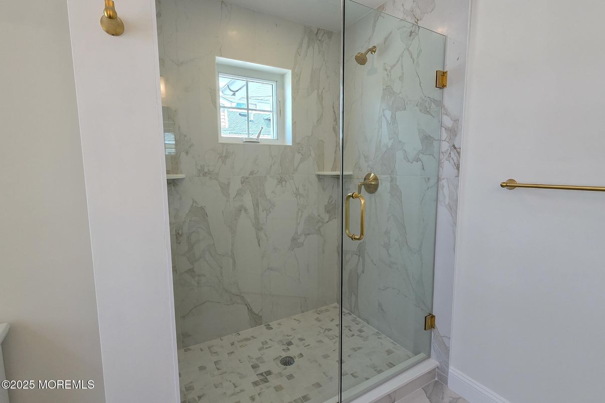 Bathroom, Glass Shower, Interior, Marble Walls