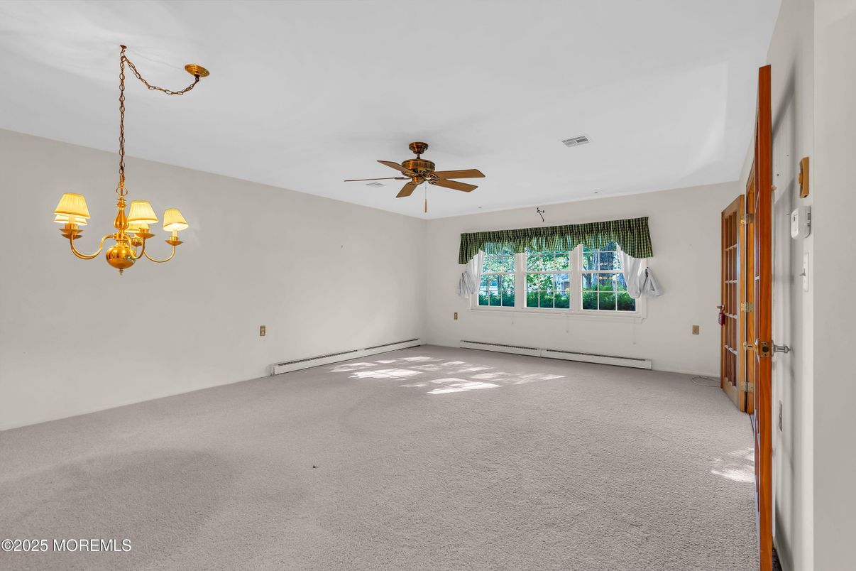 Chandelier, Empty room, Interior