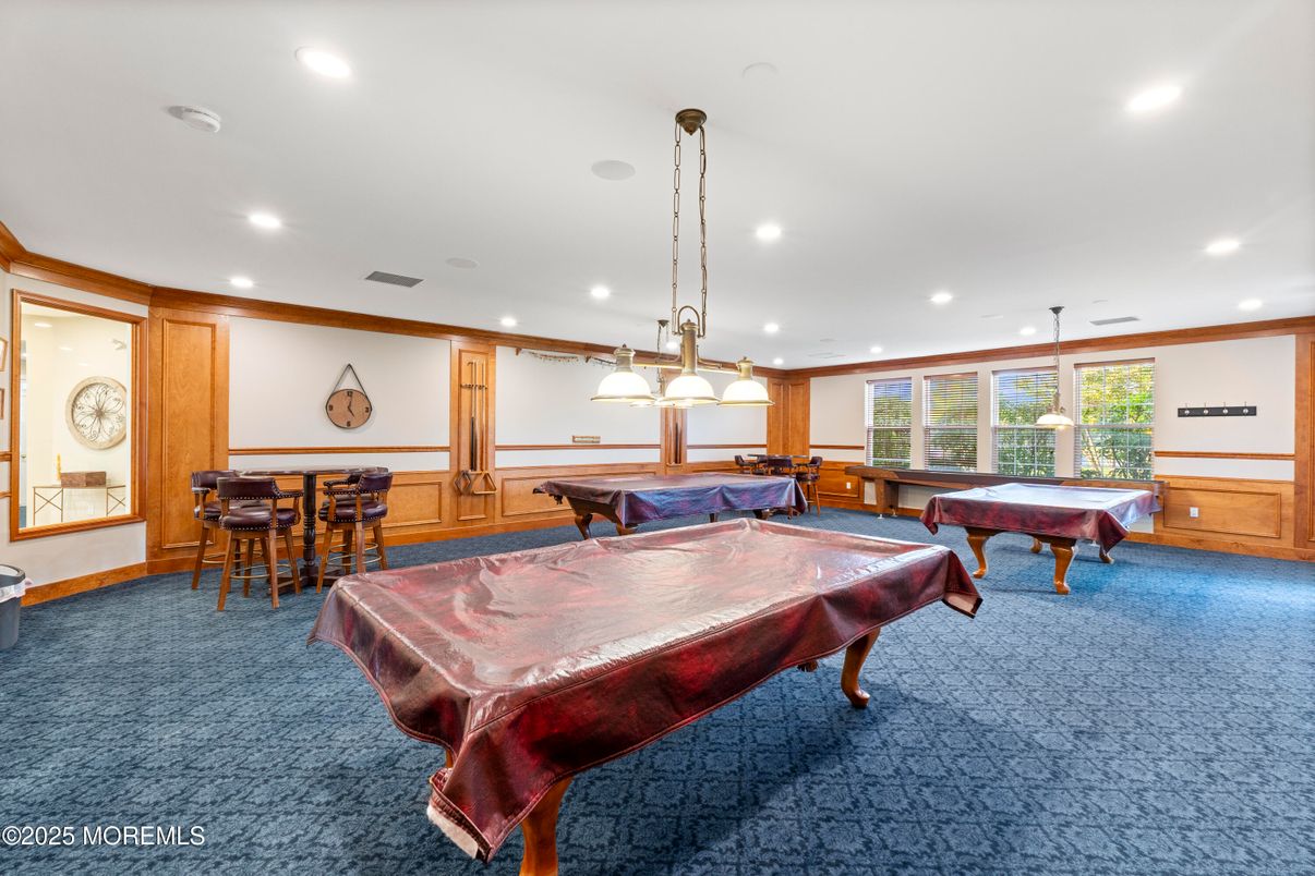 Billiard Table, Game Room, Interior, Pendant Lights, Recessed Lighting
