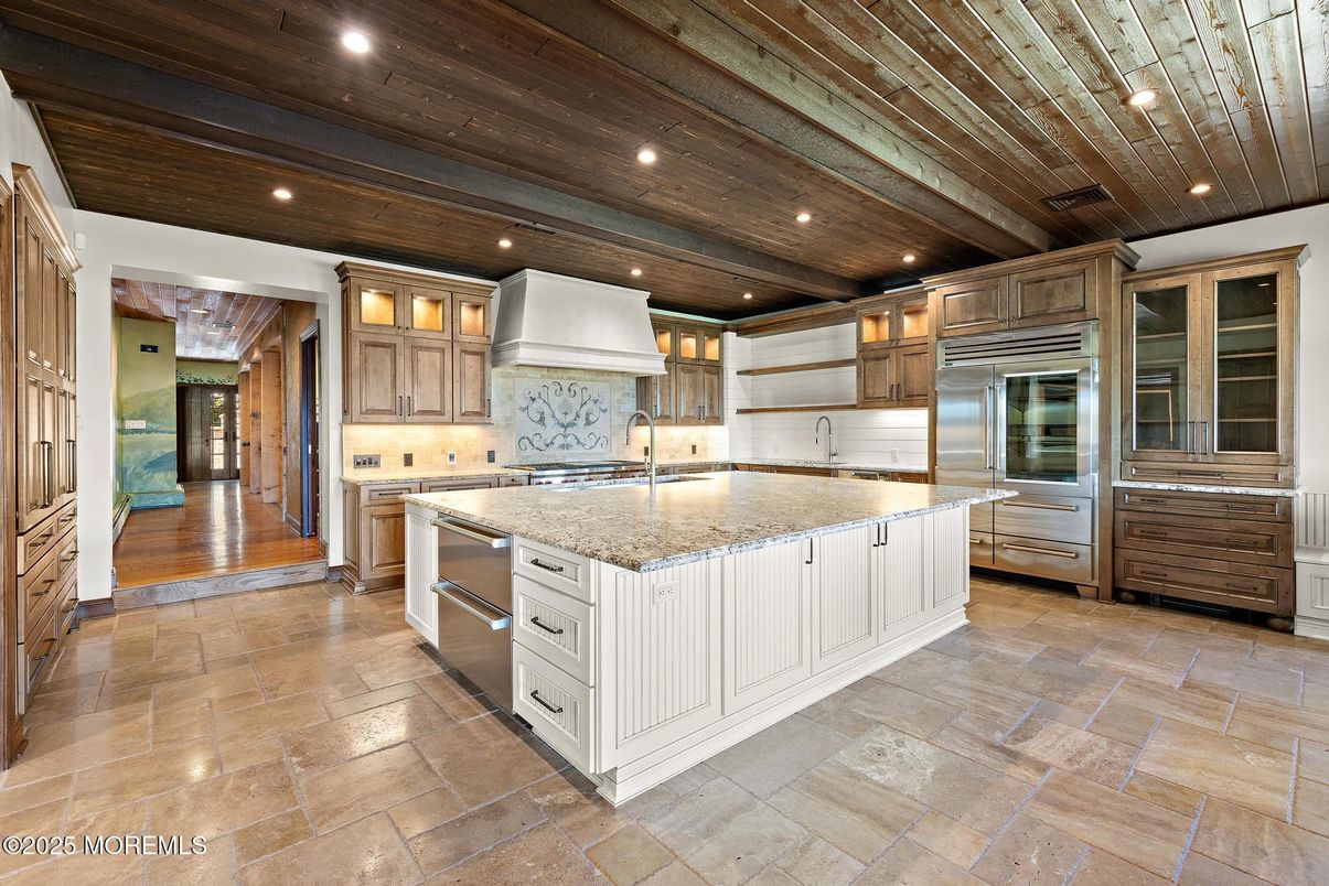 Interior, Kitchen, Recessed Lighting, Stainless Steel Appliances, Wooden Ceilings