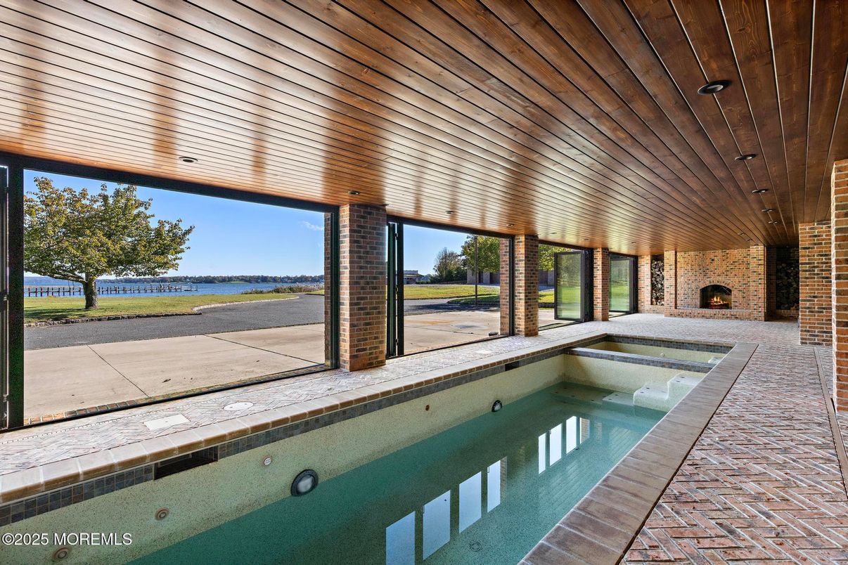 Exterior, Fireplace, Interior, Pool, Stone Walls, Water, Wooden Ceilings