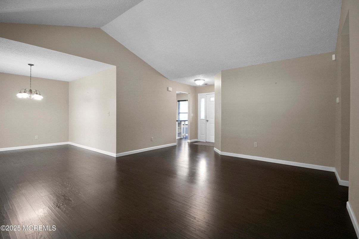 Empty room, Interior, Pendant Lights, Wood Texture Flooring