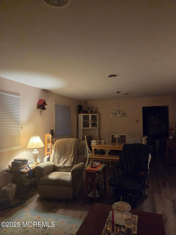 Dining room, Interior, Living room, Pendant Lights, Wood Texture Flooring