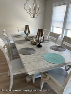 Chandelier, Dining room, Interior, Wood Texture Flooring