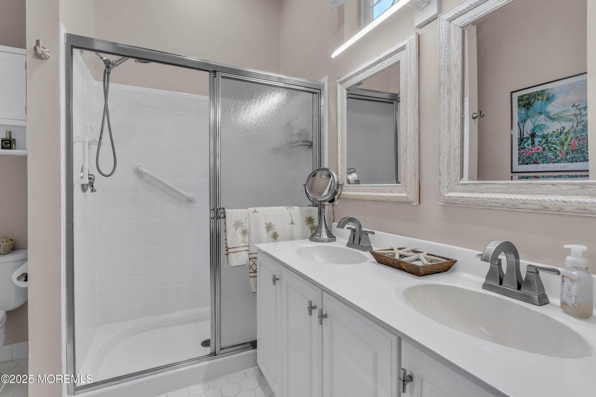Bathroom, Dual Sink Vanities, Glass Shower, Interior