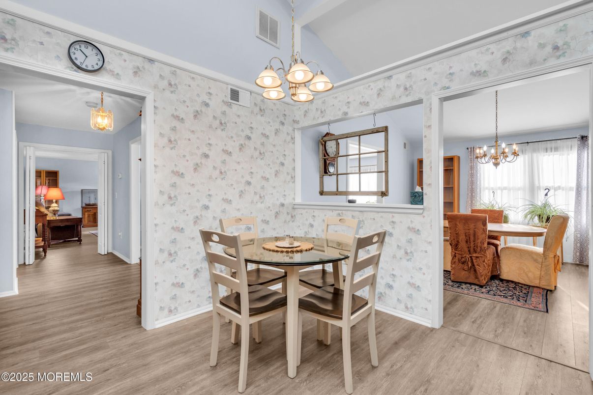 Chandelier, Dining room, Interior, Wood Texture Flooring